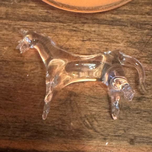 Vintage Handcrafted Blown Glass Horse Figurine, Clear 3" - Picture 4 of 11
